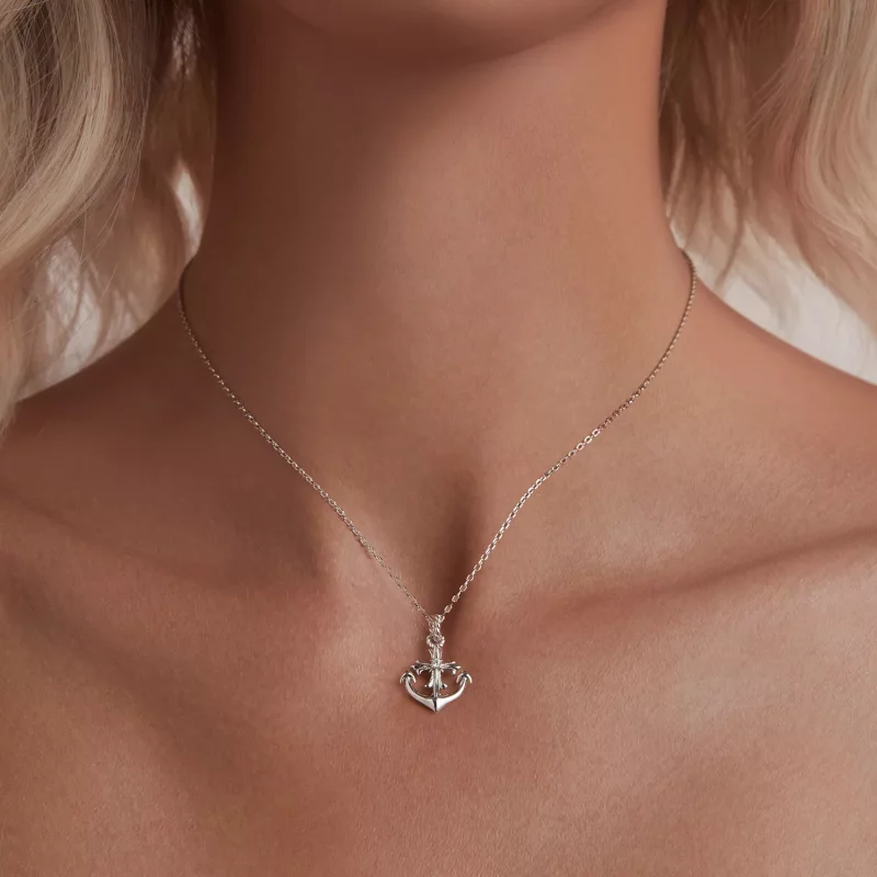 (imagen para) Collar de ancla estilo PANDORA - BSN393 - Ver 5