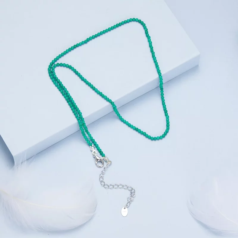 (imagen para) Collar de clavícula de ágata verde estilo PANDORA - BSN403 - Ver 5
