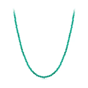 (imagen para) Collar de clavícula de ágata verde estilo PANDORA - BSN403