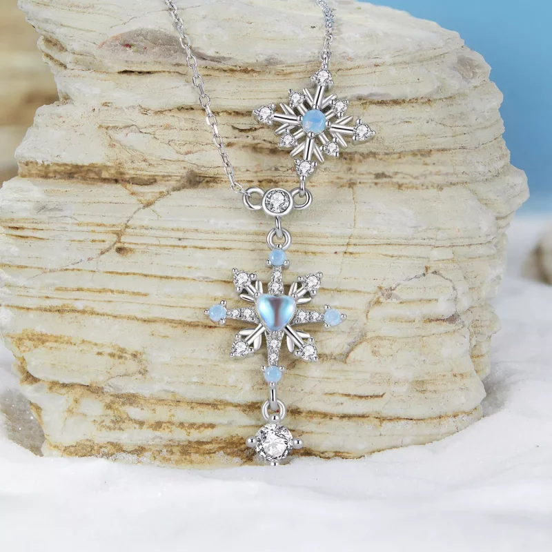 (imagen para) Collar de copo de nieve estilo PANDORA - BSN364 - Ver 2