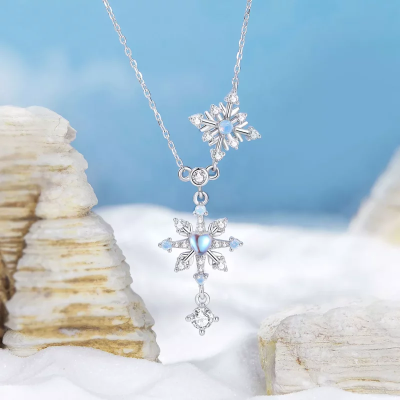 (imagen para) Collar de copo de nieve estilo PANDORA - BSN364 - Ver 3