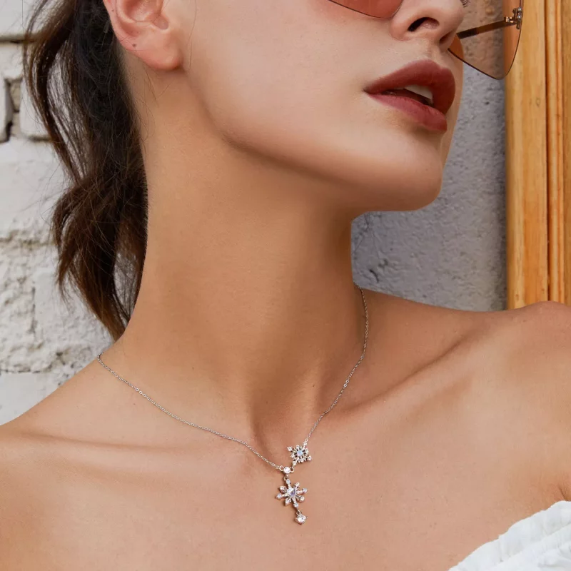 (imagen para) Collar de copo de nieve estilo PANDORA - BSN364 - Ver 6
