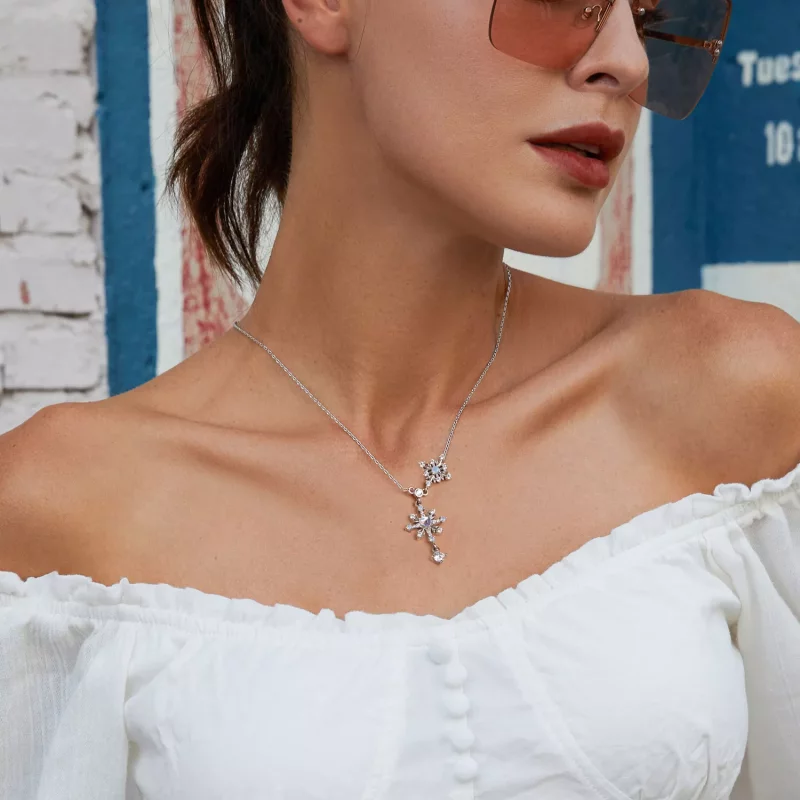 (imagen para) Collar de copo de nieve estilo PANDORA - BSN364 - Ver 7
