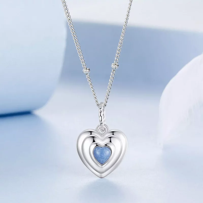 (imagen para) Collar de corazón estilo PANDORA - BSN375 - Ver 3