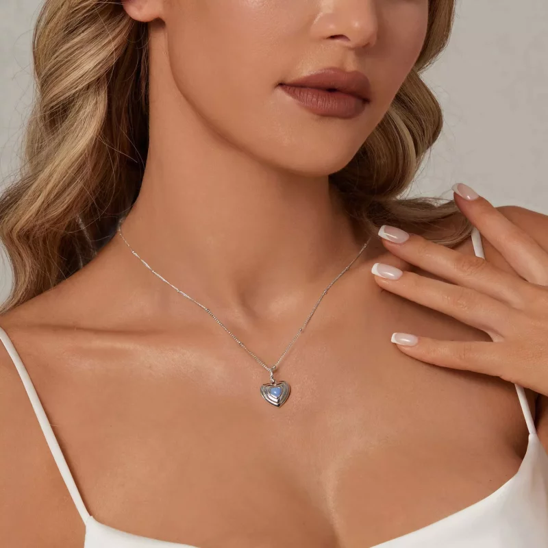 (imagen para) Collar de corazón estilo PANDORA - BSN375 - Ver 7