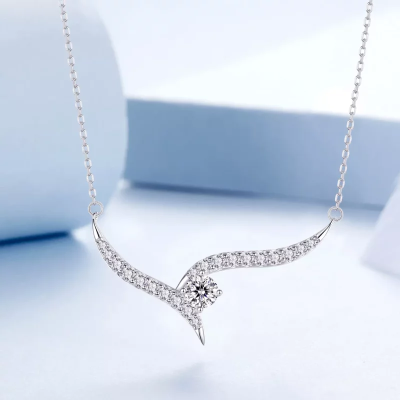 (imagen para) Collar de línea sencilla estilo PANDORA - BSN400 - Ver 3
