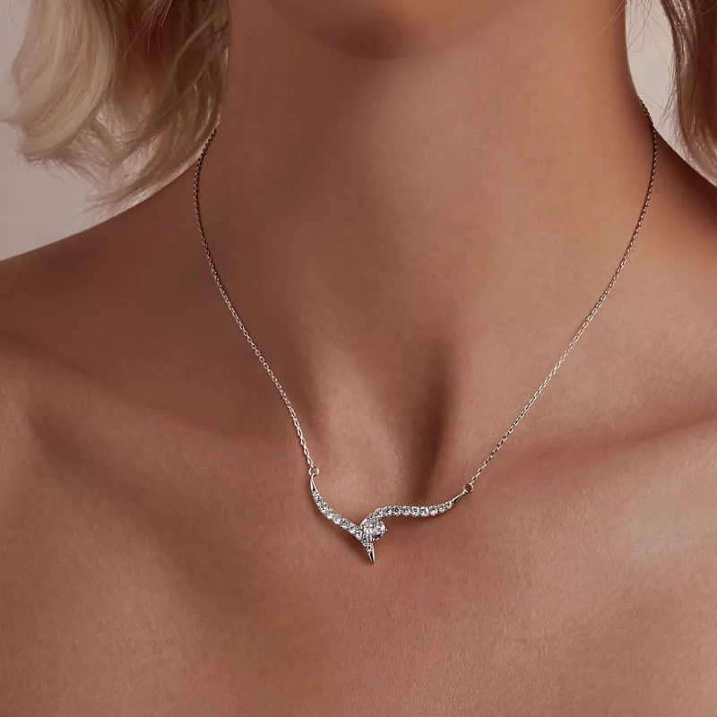 (imagen para) Collar de línea sencilla estilo PANDORA - BSN400 - Ver 4
