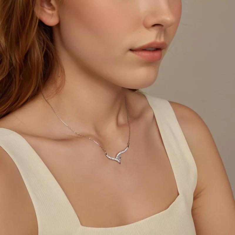 (imagen para) Collar de línea sencilla estilo PANDORA - BSN400 - Ver 5