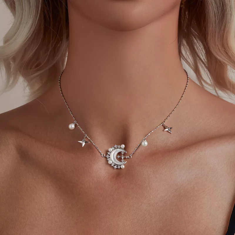 (imagen para) Collar de media luna estilo PANDORA - YIN115 - Ver 5