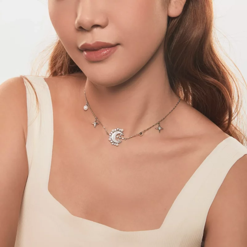 (imagen para) Collar de media luna estilo PANDORA - YIN115 - Ver 8