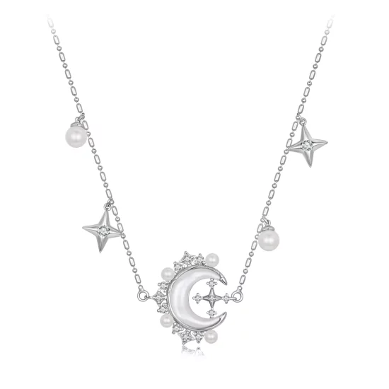 (imagen para) Collar de media luna estilo PANDORA - YIN115