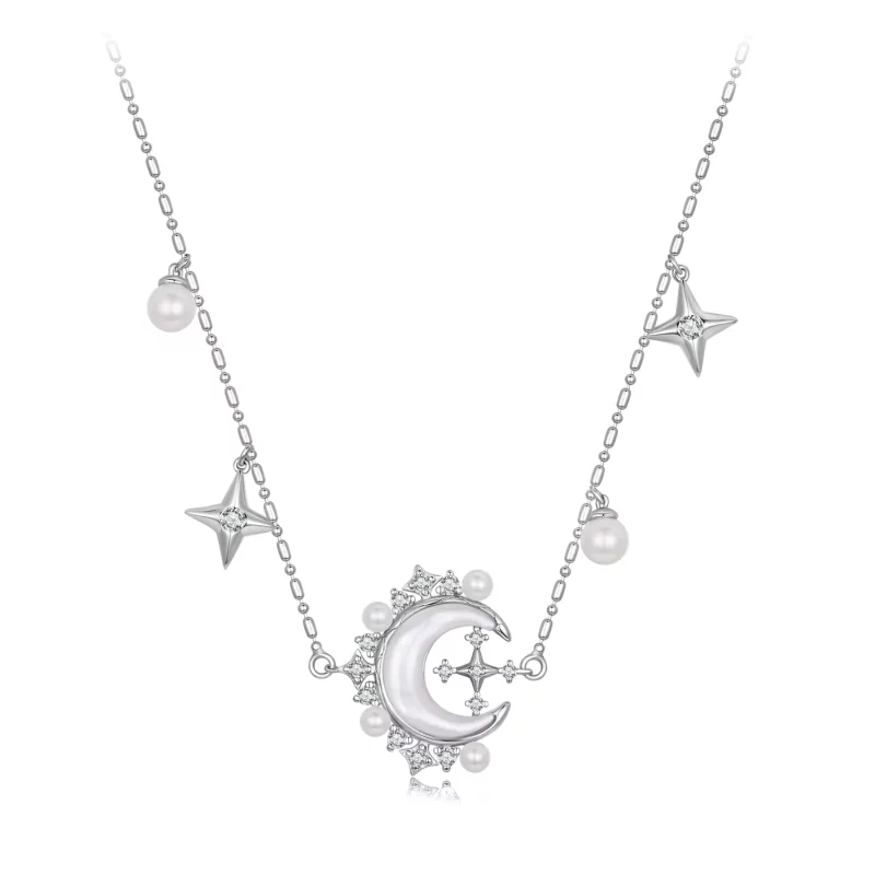 (imagen para) Collar de media luna estilo PANDORA - YIN115