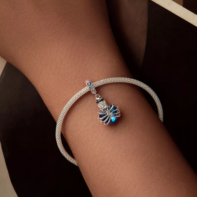 (imagen para) Corazón conmemorativo en rosa estilo PANDORA en color azul - BSC1058-BU - Ver 5