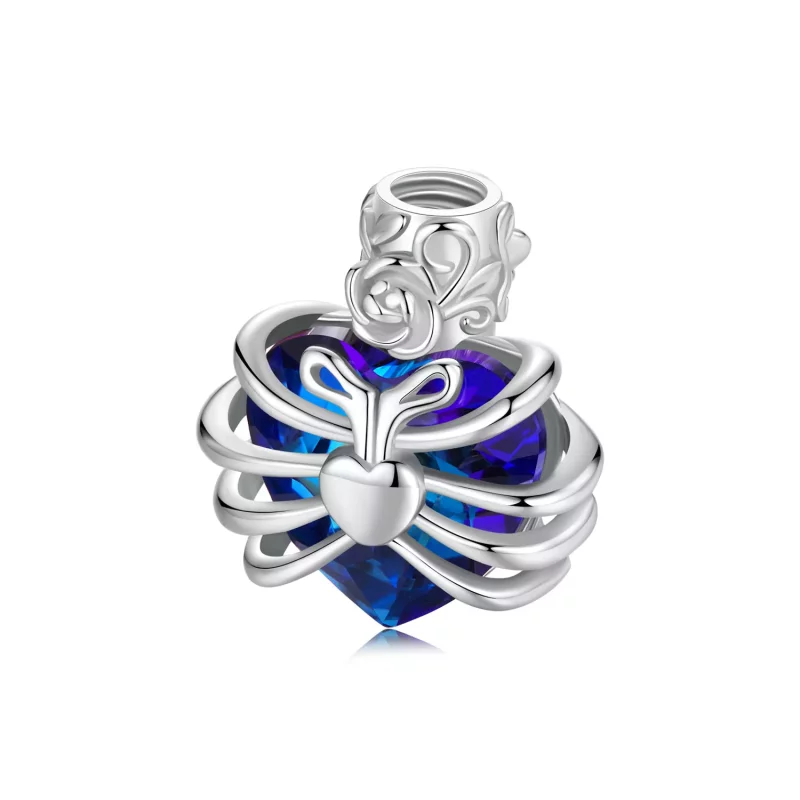 (imagen para) Corazón conmemorativo en rosa estilo PANDORA en color azul - BSC1058-BU - Ver 6