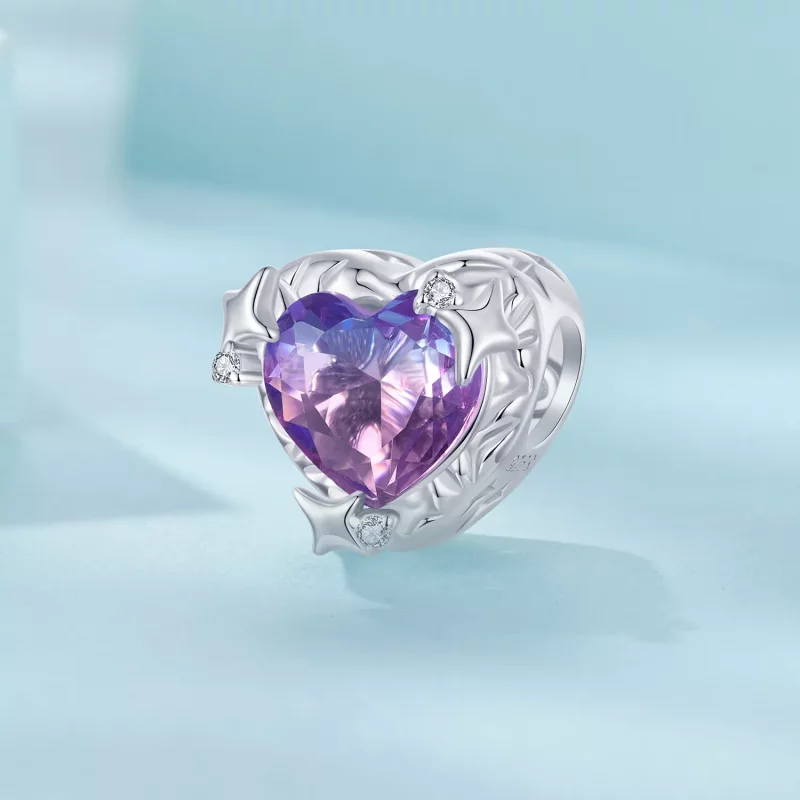 (imagen para) Corazón degradado en rosa y púrpura estilo PANDORA - SCC2824 - Ver 2