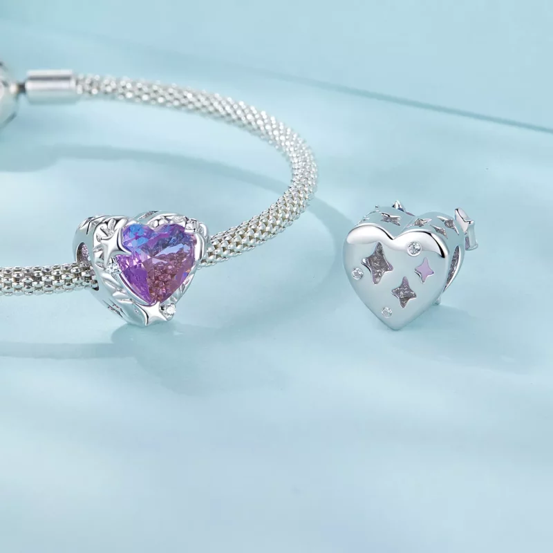 (imagen para) Corazón degradado en rosa y púrpura estilo PANDORA - SCC2824 - Ver 4