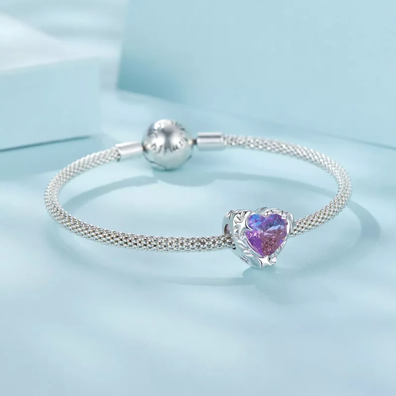 (imagen para) Corazón degradado en rosa y púrpura estilo PANDORA - SCC2824 - Ver 5