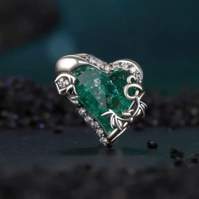 (imagen para) Cuentas con forma de corazón y calavera estilo PANDORA - BSC1064 - Ver 2