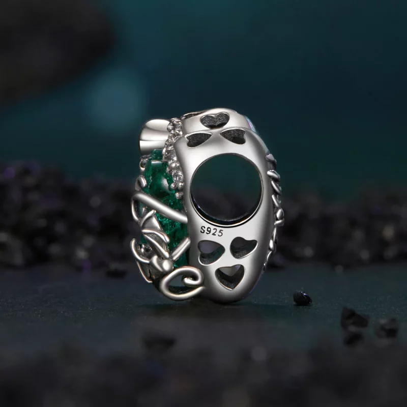 (imagen para) Cuentas con forma de corazón y calavera estilo PANDORA - BSC1064 - Ver 3