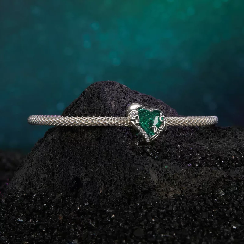 (imagen para) Cuentas con forma de corazón y calavera estilo PANDORA - BSC1064 - Ver 5