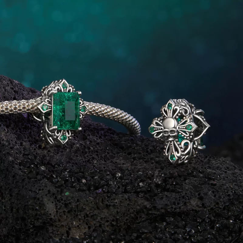(imagen para) Cuentas con forma de cruz de calavera estilo PANDORA - BSC1063 - Ver 4