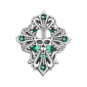 (imagen para) Cuentas con forma de cruz de calavera estilo PANDORA - BSC1063
