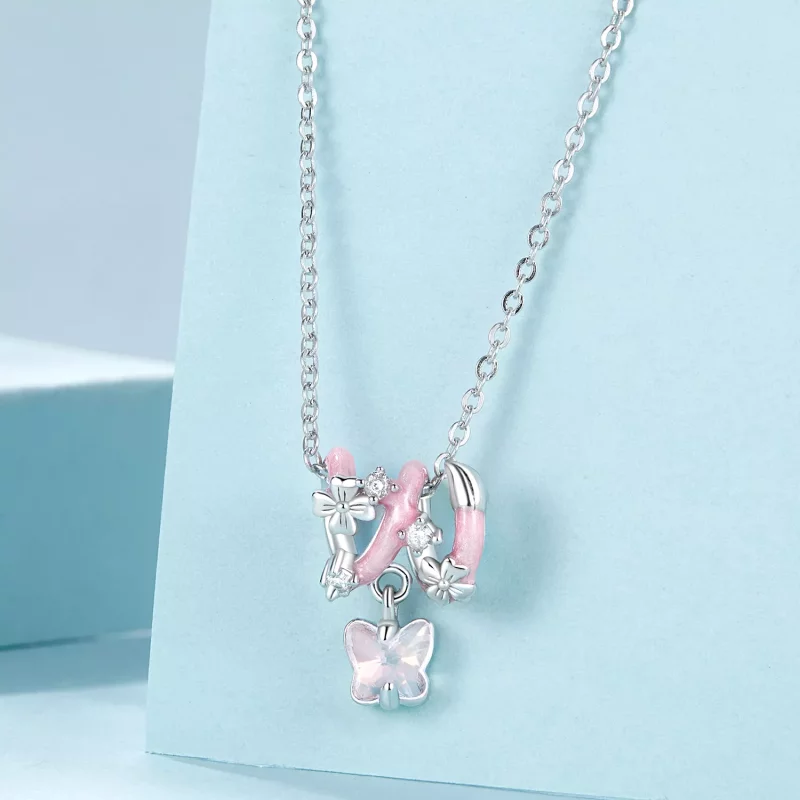 (imagen para) Cuentas con forma de mariposa y flor de amor estilo PANDORA - SCC2828 - Ver 3