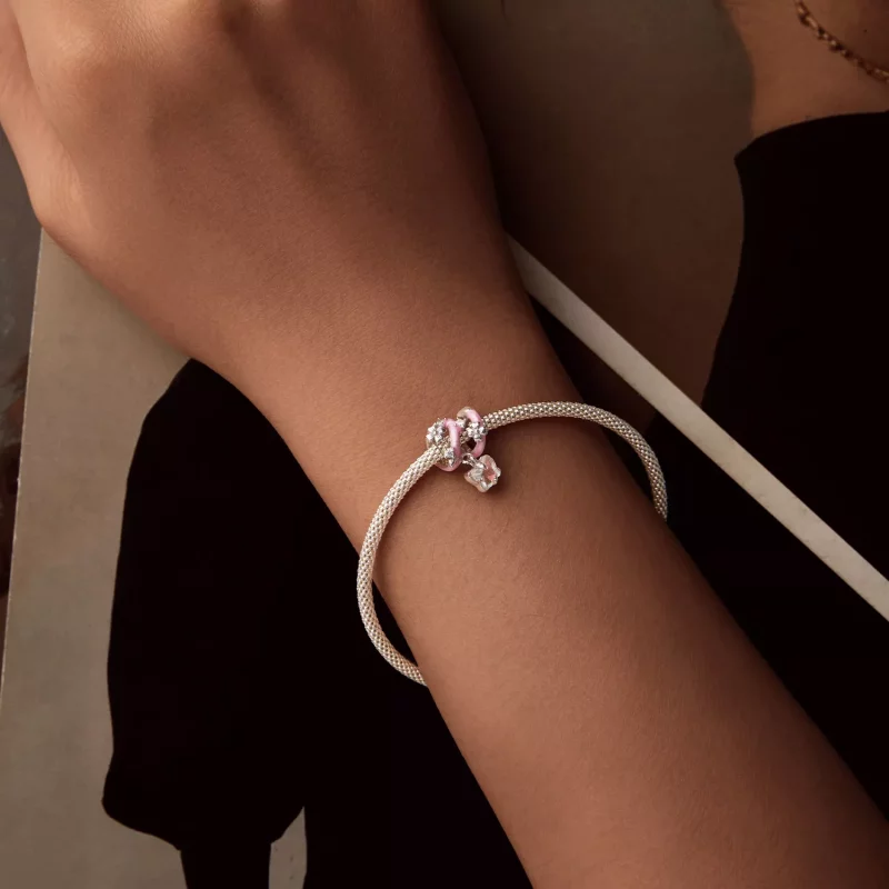 (imagen para) Cuentas con forma de mariposa y flor de amor estilo PANDORA - SCC2828 - Ver 6
