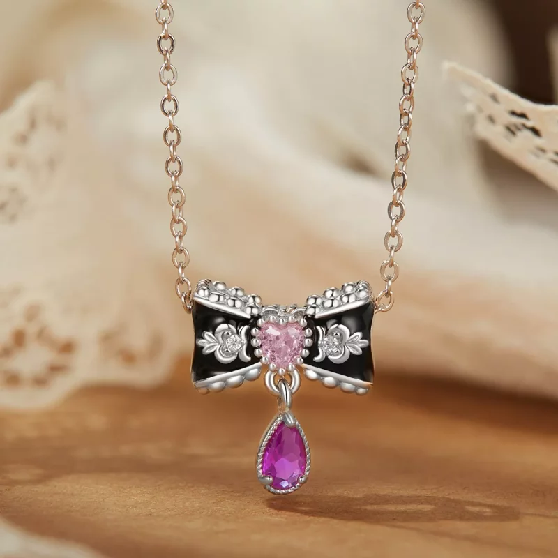 (imagen para) Cuentas con lazo romántico estilo PANDORA - BSC1055 - Ver 3