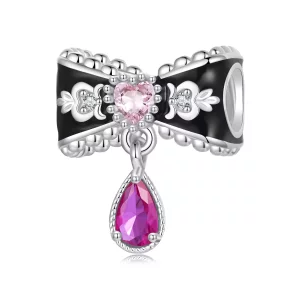 (imagen para) Cuentas con lazo romántico estilo PANDORA - BSC1055