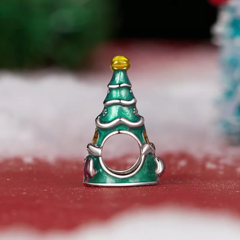 (imagen para) Cuentas de casa en forma de árbol de Navidad estilo PANDORA - SCC2916 - Ver 3