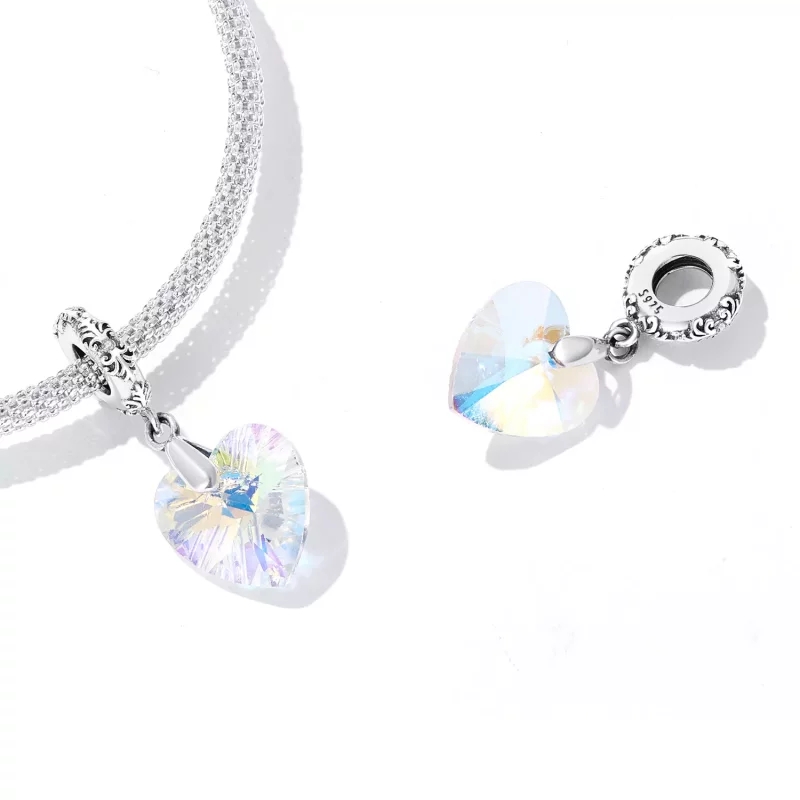 (imagen para) Cuentas de cristal con forma de corazón estilo PANDORA - BSC602 - Ver 4
