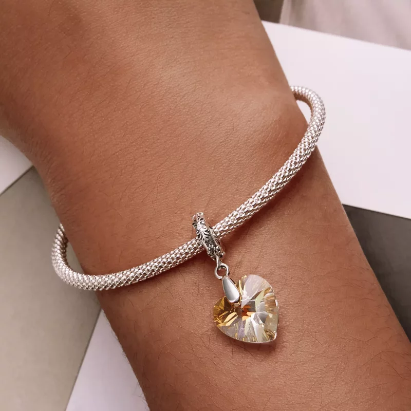(imagen para) Cuentas de cristal con forma de corazón estilo PANDORA - BSC602 - Ver 6