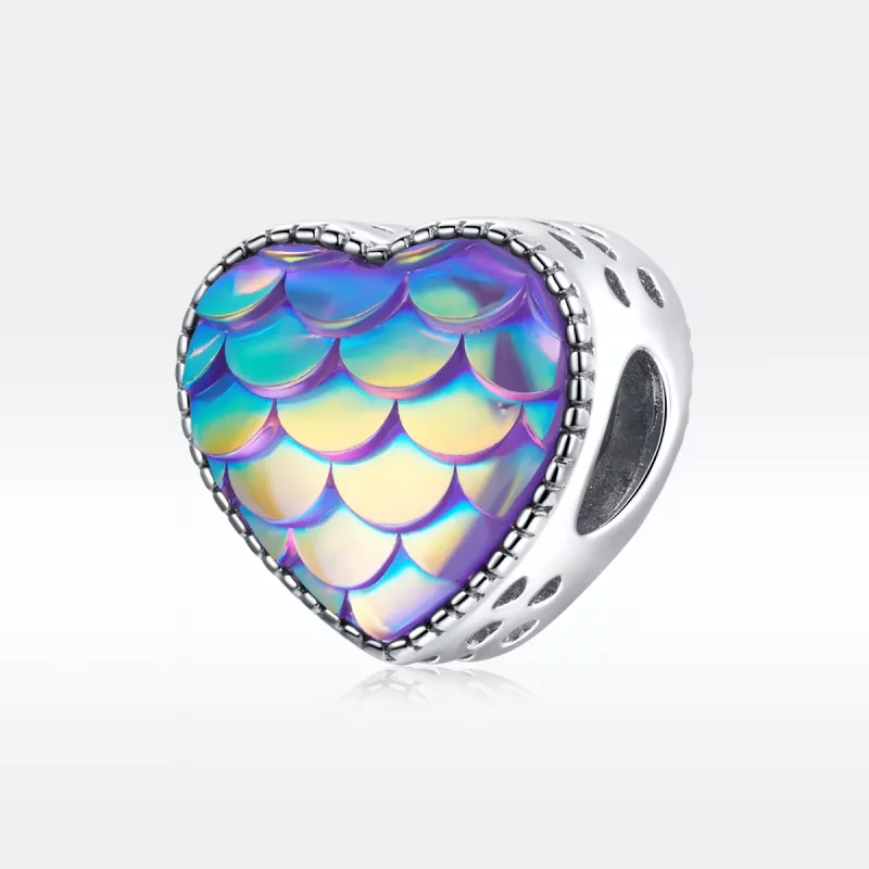(imagen para) Cuentas de escamas de corazón estilo PANDORA - BSC433 - Ver 2