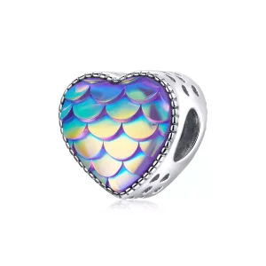 (imagen para) Cuentas de escamas de corazón estilo PANDORA - BSC433