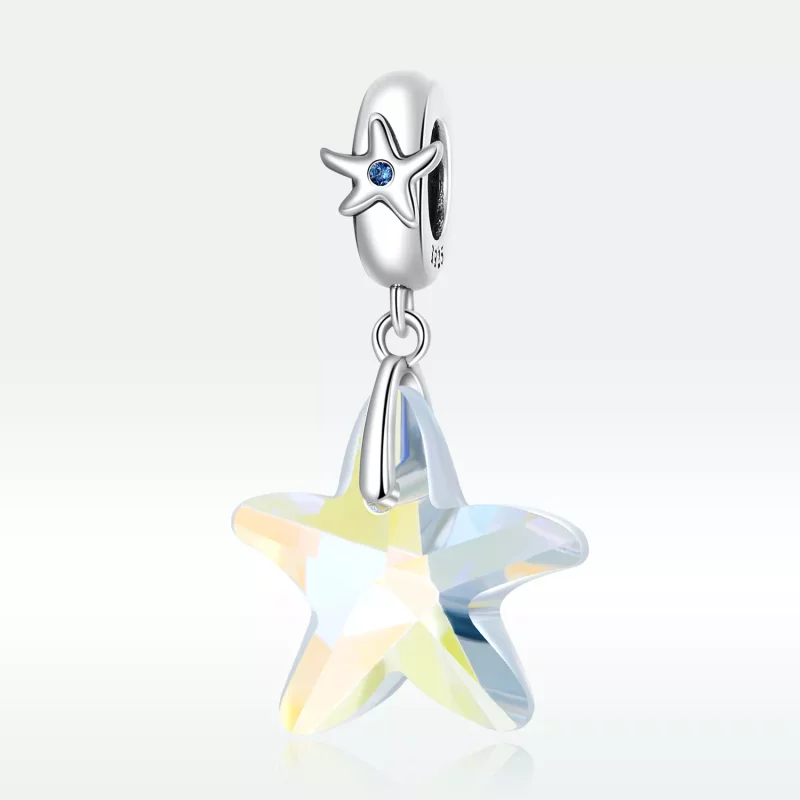 (imagen para) Cuentas de estrella de mar de cristal estilo PANDORA - BSC599 - Ver 3