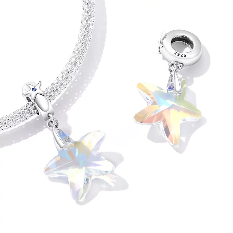 (imagen para) Cuentas de estrella de mar de cristal estilo PANDORA - BSC599 - Ver 4