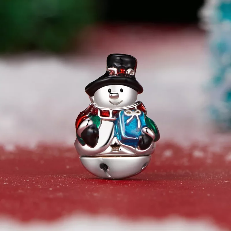 (imagen para) Cuentas de muñeco de nieve con campanas navideñas estilo PANDORA - SCC2913 - Ver 2