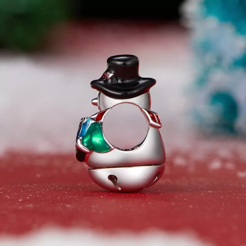 (imagen para) Cuentas de muñeco de nieve con campanas navideñas estilo PANDORA - SCC2913 - Ver 3