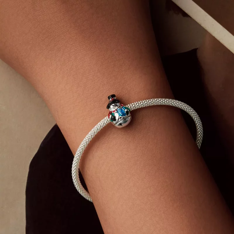 (imagen para) Cuentas de muñeco de nieve con campanas navideñas estilo PANDORA - SCC2913 - Ver 6