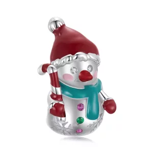 (imagen para) Cuentas de muñeco de nieve navideño estilo PANDORA - BSC1070