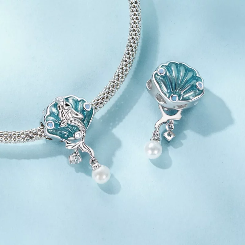 (imagen para) Cuentas de sirena con forma de concha estilo PANDORA - SCC2845 - Ver 5