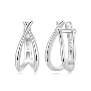(imagen para) Exquisita hebilla de oreja de plata estilo PANDORA - BSE1053