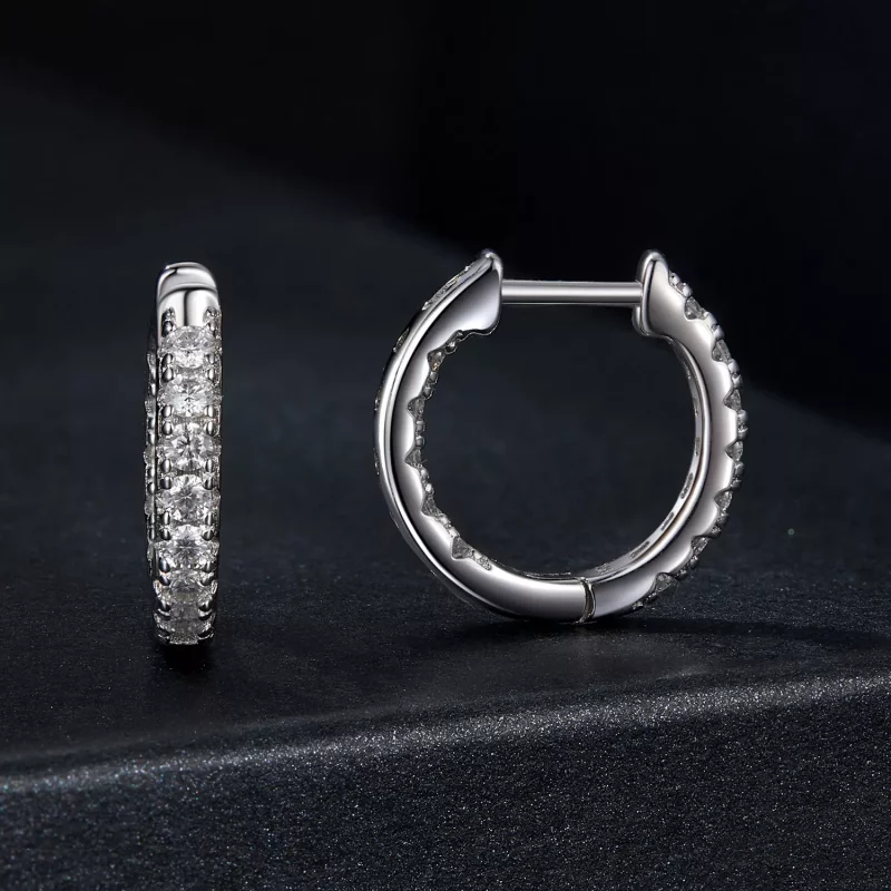(imagen para) Pendientes brillantes de moissanita estilo PANDORA (con un certificado) - MSE060 - Ver 2