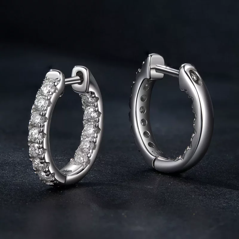 (imagen para) Pendientes brillantes de moissanita estilo PANDORA (con un certificado) - MSE060 - Ver 3