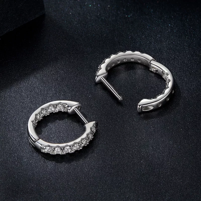 (imagen para) Pendientes brillantes de moissanita estilo PANDORA (con un certificado) - MSE060 - Ver 4