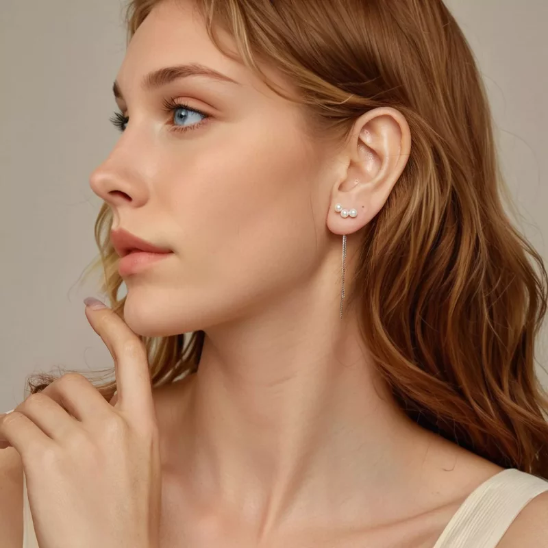 (imagen para) Pendientes con borlas de perlas y conchas estilo PANDORA - SCE1777 - Ver 7