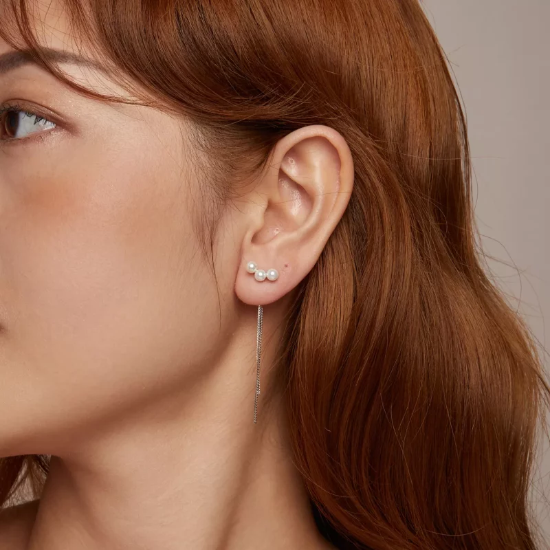 (imagen para) Pendientes con borlas de perlas y conchas estilo PANDORA - SCE1777 - Ver 10