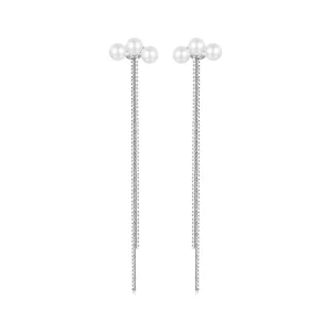 (imagen para) Pendientes con borlas de perlas y conchas estilo PANDORA - SCE1777