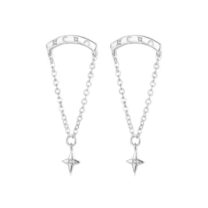 (imagen para) Pendientes con borlas y estrellas estilo PANDORA - SCE1767
